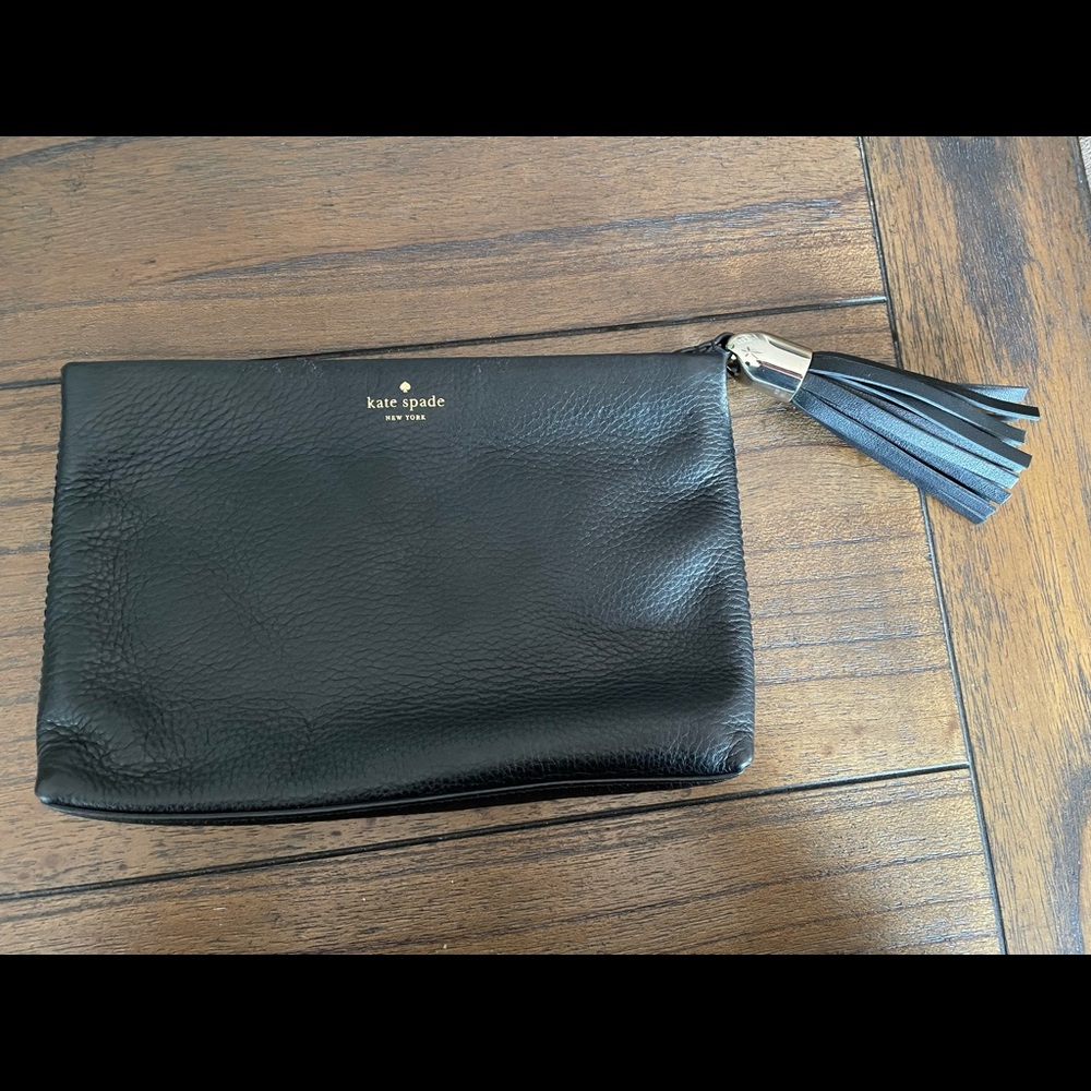Kate Spade black clutch with tassel